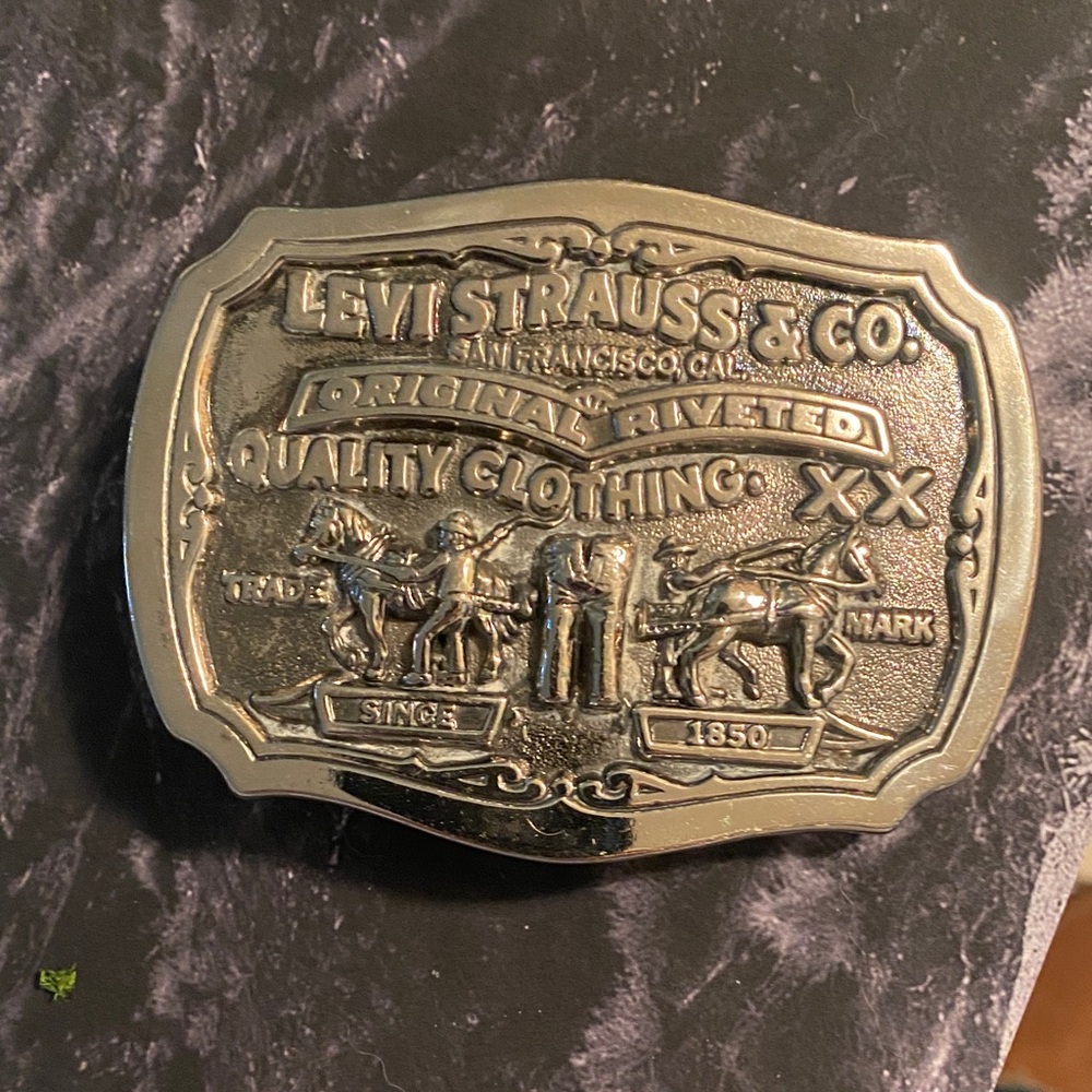 Levi's Silver Two Horse Brand Belt Buckle